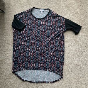 LuLaroe Multi Colored Patterned Half Sleeved Top